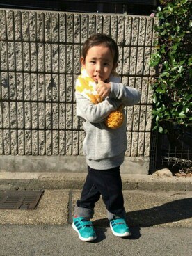 「フェリシモキッズ（フェリシモキッズ）のアイテム（パンツ）」を使った、フェリシモキッズさん（キッズ・100cm）の秋コーディネート