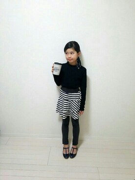 「アイテム（スカート）」を使った、フェリシモキッズさん（キッズ・131cm）の秋コーディネート