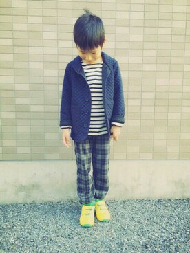 「フェリシモキッズ（フェリシモキッズ）のアイテム（その他アウター）」を使った、フェリシモキッズさん（キッズ・120cm）の秋コーディネート