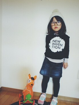 「フェリシモキッズ（フェリシモキッズ）のアイテム（スウェット）」を使った、フェリシモキッズさん（キッズ・100cm）の秋コーディネート