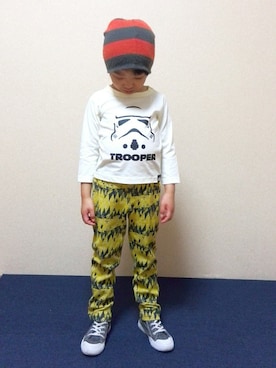 「フェリシモキッズ（フェリシモキッズ）のアイテム（パンツ）」を使った、フェリシモキッズさん（キッズ・100cm）の冬コーディネート