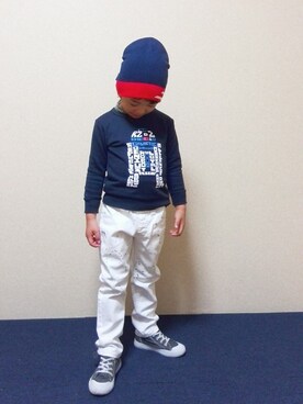 「フェリシモキッズ（フェリシモキッズ）のアイテム（パンツ）」を使った、フェリシモキッズさん（キッズ・110cm）の冬コーディネート