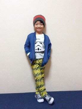 「フェリシモキッズ（フェリシモキッズ）のアイテム（パンツ）」を使った、フェリシモキッズさん（キッズ・110cm）の冬コーディネート