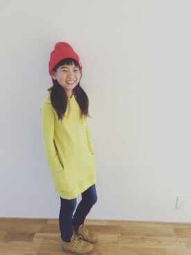 「フェリシモキッズ（フェリシモキッズ）のアイテム（ワンピース/ドレス）」を使った、フェリシモキッズさん（キッズ・130cm）の冬コーディネート