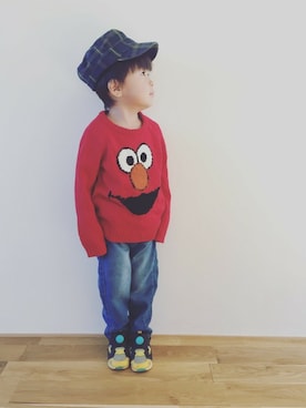 「フェリシモキッズ（フェリシモキッズ）のアイテム（パンツ）」を使った、フェリシモキッズさん（キッズ・100cm）の冬コーディネート