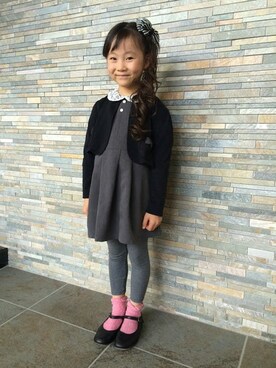 「フェリシモキッズ（フェリシモキッズ）のアイテム（セットアップ）」を使った、フェリシモキッズさん（キッズ・107cm）の冬コーディネート