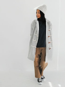 「コーディガン」｜「アイテム（ブルゾン）」を使った、フェリシモキッズさん（レディース・165cm）の冬コーディネート