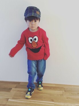「フェリシモキッズ（フェリシモキッズ）のアイテム（パンツ）」を使った、フェリシモキッズさん（キッズ・100cm）の冬コーディネート