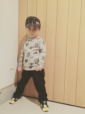 「フェリシモキッズ（フェリシモキッズ）のアイテム（パンツ）」を使った、フェリシモキッズさん（キッズ・100cm）の冬コーディネート