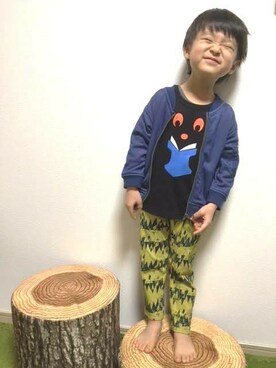 「フェリシモキッズ（フェリシモキッズ）のアイテム（MA-1）」を使った、フェリシモキッズさん（キッズ・105cm）の冬コーディネート