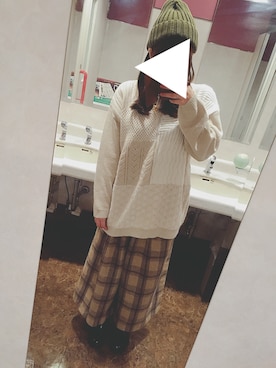 「クリスプ」｜「アイテム（ニットキャップ/ビーニー）」を使った、みなりんさん（レディース・153cm）の冬コーディネート
