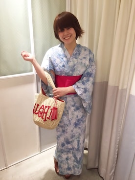 「アイテム（浴衣）」を使った、ゆいがはまさん（レディース・165cm）の夏コーディネート