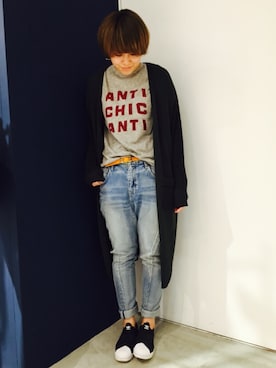 「ロングカーディガン」｜ゆいがはまさん（レディース・165cm）の夏コーディネート