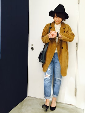 「DOUBLE NAME（ダブルネーム）のアイテム（その他アウター）」を使った、ゆいがはまさん（レディース・165cm）の秋コーディネート