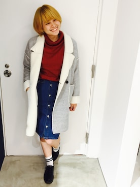 「DOUBLE NAME（ダブルネーム）のアイテム（その他アウター）」を使った、ゆいがはまさん（レディース・165cm）の秋コーディネート