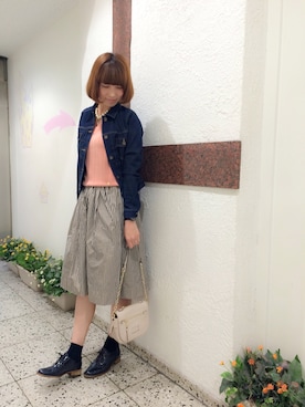 「KATHARINE ROSS（キャサリンロス）のアイテム（デニムジャケット）」を使った、shokoさん（レディース・165cm）の冬コーディネート