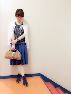 「KATHARINE ROSS（キャサリンロス）のアイテム（かごバッグ）」を使った、shokoさん（レディース・165cm）の春コーディネート
