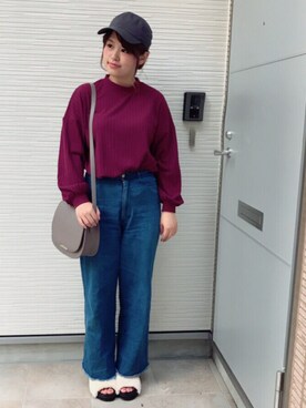「RAY CASSIN（レイカズン）のアイテム（キャップ）」を使った、たきゃのさん（レディース・161cm）の秋コーディネート