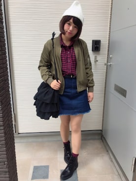 「アイテム（MA-1）」を使った、たきゃのさん（レディース・161cm・20代）の秋コーディネート