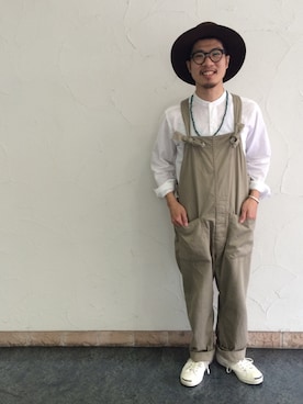 「Engineered Garments（エンジニアードガーメンツ）のアイテム（サロペット/オーバーオール）」を使った、masudaryusukeさん（メンズ・171cm）の秋コーディネート