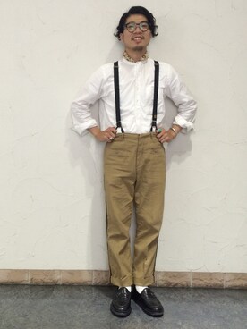 「アイテム（サスペンダー）」を使った、masudaryusukeさん（メンズ・171cm）の秋コーディネート