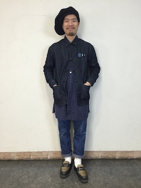 「アイテム（ドレスシューズ、ブルー系）」を使った、masudaryusukeさん（メンズ・171cm）の春コーディネート