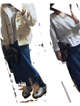 「スウェット×シャツ」｜「アイテム（ジャケット/アウター）」を使った、joeさん（レディース・153cm）の春コーディネート