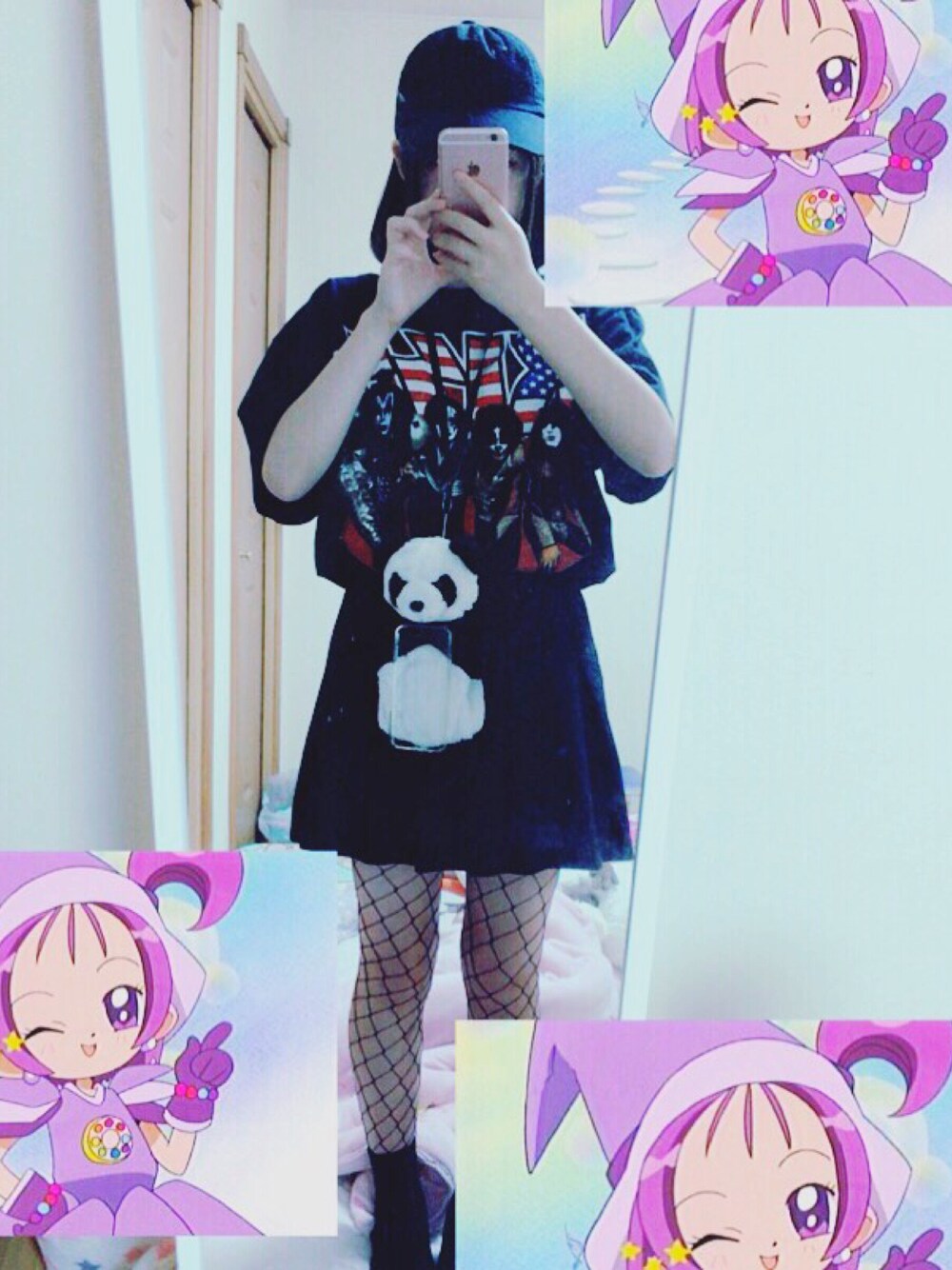 「usedのアイテム（Tシャツ/カットソー、ブラック系）」を使った、りーちゃ んさん（レディース・152cm）の夏コーディネートの1枚目の写真