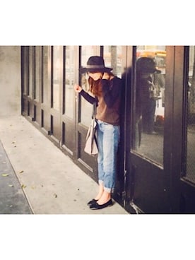 「rag & bone（ラグアンドボーン）のアイテム（バレエシューズ）」を使った、丸林広奈さん（レディース・157cm）の冬コーディネート