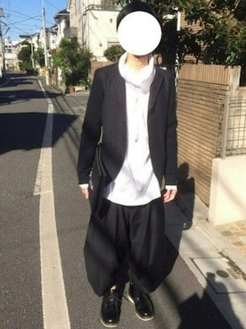 「COMME des GARCONS HOMME DEUX（コムデギャルソンオムドゥ）のアイテム（ブーツ）」を使った、zoe-sanさん（メンズ・182cm）の秋コーディネート