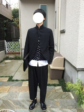 「COMME des GARCONS HOMME DEUX（コムデギャルソンオムドゥ）のアイテム（ブーツ）」を使った、zoe-sanさん（メンズ・182cm）の秋コーディネート