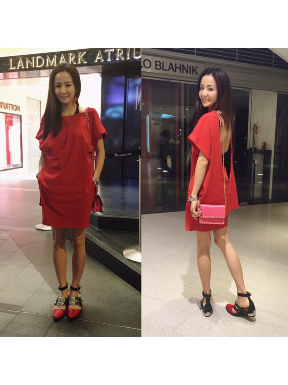 「TOGAのアイテム（ワンピース、レッド系）」を使った、rach@さん（レディース・168cm）の夏コーディネートの1枚目の写真