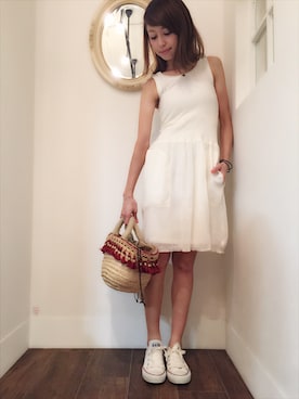 「CIBONE（シボネ）のアイテム」を使った、木野園子さん（レディース・160cm）の夏コーディネート