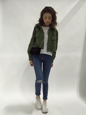 「CRY.（クライ）のアイテム」を使った、木野園子さん（レディース・160cm）の秋コーディネート