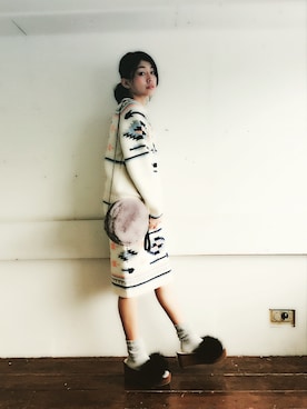 「flower（フラワー）のアイテム」を使った、木野園子さん（レディース・160cm）の秋コーディネート