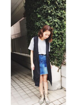 「SPINNS（スピンズ）のアイテム（ジャケット/アウター）」を使った、木野園子さん（レディース・160cm）の春コーディネート