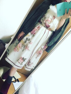 「アイテム（ブーティ、レッド系）」を使った、miyuphocoさん（レディース・145cm）の秋コーディネート