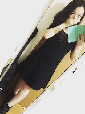 「JILL by JILL STUART（ジルバイジルスチュアート）のアイテム（ワンピース、ブラック系）」を使った、miyuphocoさん（レディース・145cm）の秋コーディネート