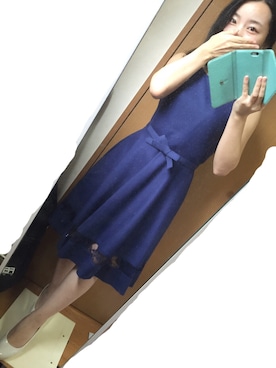 「JILL STUART（ジルスチュアート）のアイテム（ワンピース、ブルー系）」を使った、miyuphocoさん（レディース・145cm）の秋コーディネート