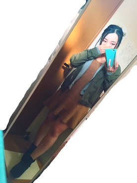 「？のアイテム（ワンピース、ブラウン系）」を使った、miyuphocoさん（レディース・145cm）の冬コーディネート