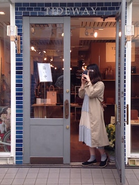 「TIDEWAY（タイドウェイ）のアイテム（PC・スマホグッズ/家電）」を使った、TIDEWAYさん（レディース・157cm）の春コーディネート