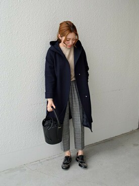 「liflattie ships（リフラティ シップス）のアイテム（ニット/セーター）」を使った、furukimiさん（レディース・158cm）の秋コーディネート