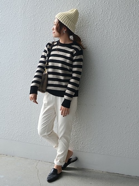 「liflattie ships（リフラティ シップス）のアイテム（ニット/セーター）」を使った、furukimiさん（レディース・158cm）の冬コーディネート