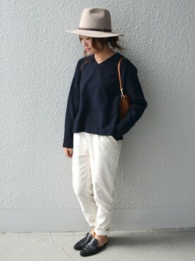 「liflattie ships（リフラティ シップス）のアイテム（ニット/セーター）」を使った、furukimiさん（レディース・158cm）の冬コーディネート