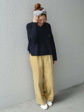 「liflattie ships（リフラティ シップス）のアイテム（ニット/セーター）」を使った、furukimiさん（レディース・158cm）の秋コーディネート