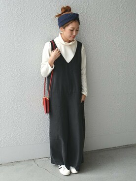 「SHIPS for women」｜「アイテム（つなぎ/オールインワン）」を使った、furukimiさん（レディース・158cm）の秋コーディネート