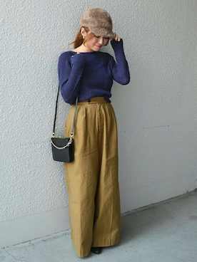 「liflattie ships（リフラティ シップス）のアイテム（ニット/セーター）」を使った、furukimiさん（レディース・158cm）の秋コーディネート