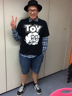 「blue」｜「アイテム（カーゴパンツ）」を使った、Stoneさん（メンズ・172cm）の秋コーディネート
