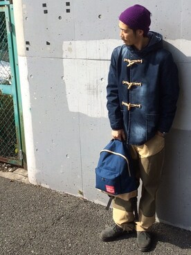 「STUSSY（ステューシー）のアイテム（ニットキャップ/ビーニー）」を使った、内野 大悟さん（メンズ・177cm）の秋コーディネート