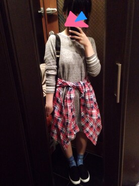 「スウェットワンピース」｜「アイテム（その他シューズ）」を使った、うさめさん（レディース・153cm）の秋コーディネート